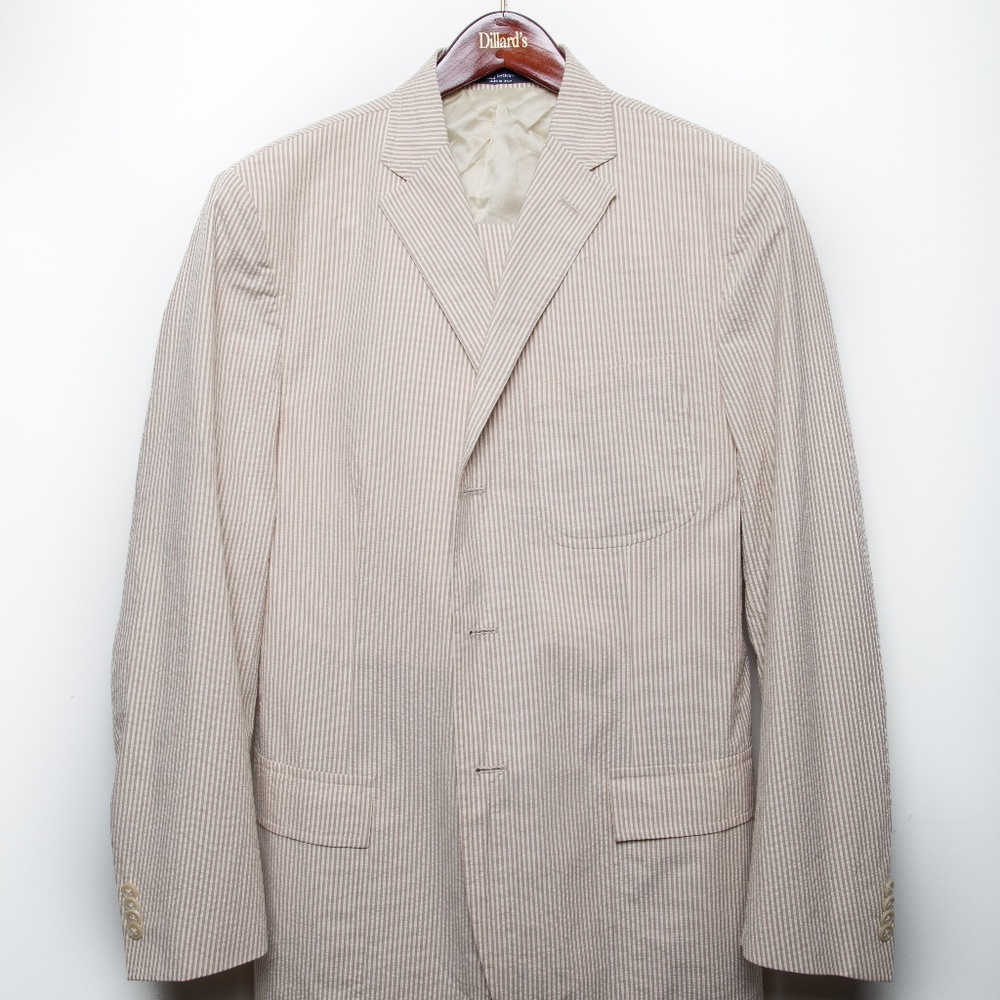 Ralph Lauren Polo Men Tan Seersucker Suit 44L/33R